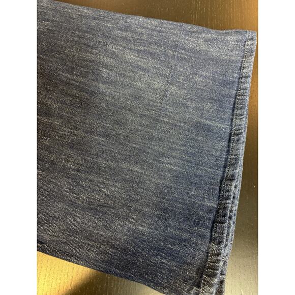 Pilcro Wide Leg Pants Dark Denim Blue Size 28 Trouser Jeans Palazzo - Picture 11 of 12